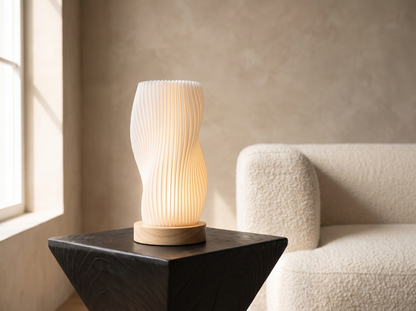 Modern LED Swirl Table Lamp: A Shade That Twists