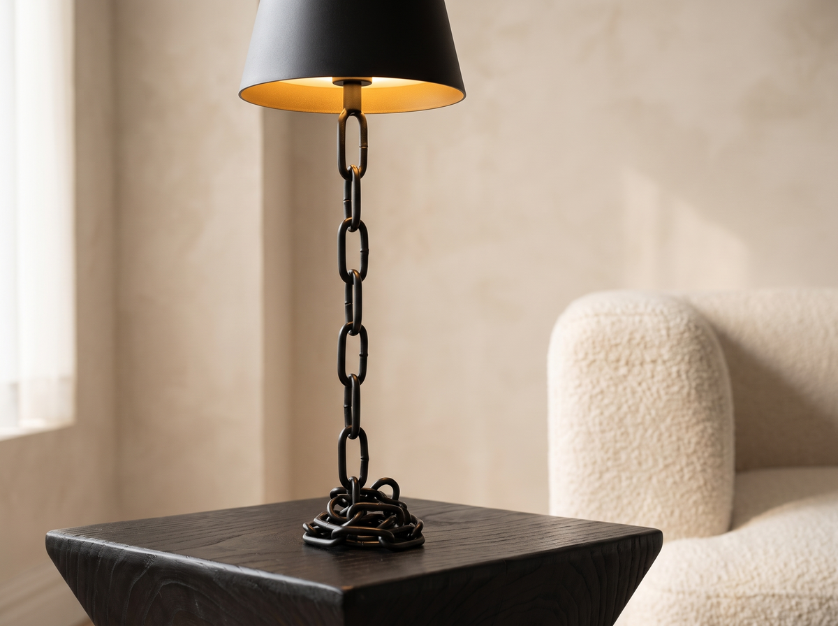 Modern Chain-Link Table Lamp: A Chain For A Stem