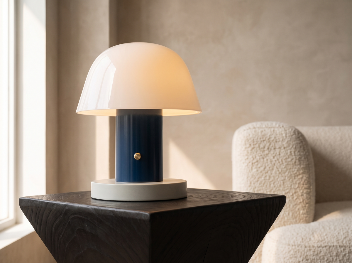 Mushroom Table Lamp: Two Tones, One Dome