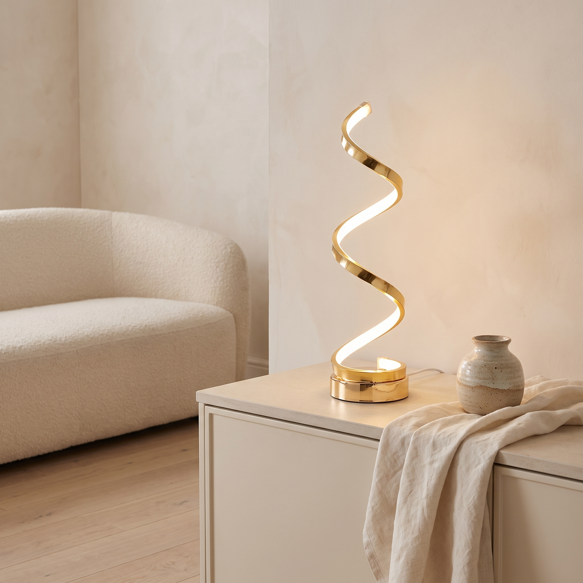 Sable Spiral Table Lamp in a styled interior