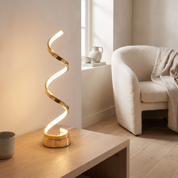 Sable Spiral Table Lamp in a styled interior