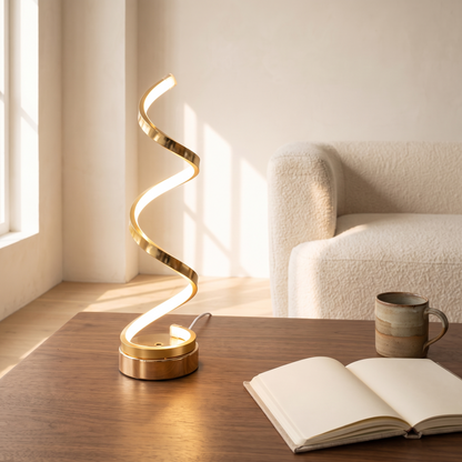 Sable Spiral Table Lamp in a styled interior