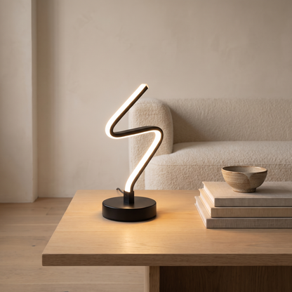 Torin Iron Spiral Bedside Lamp in a styled interior