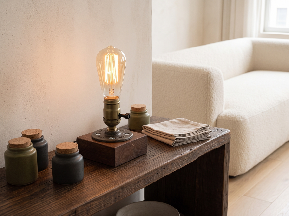 Brix Coffee Bar Lamp styled in a room