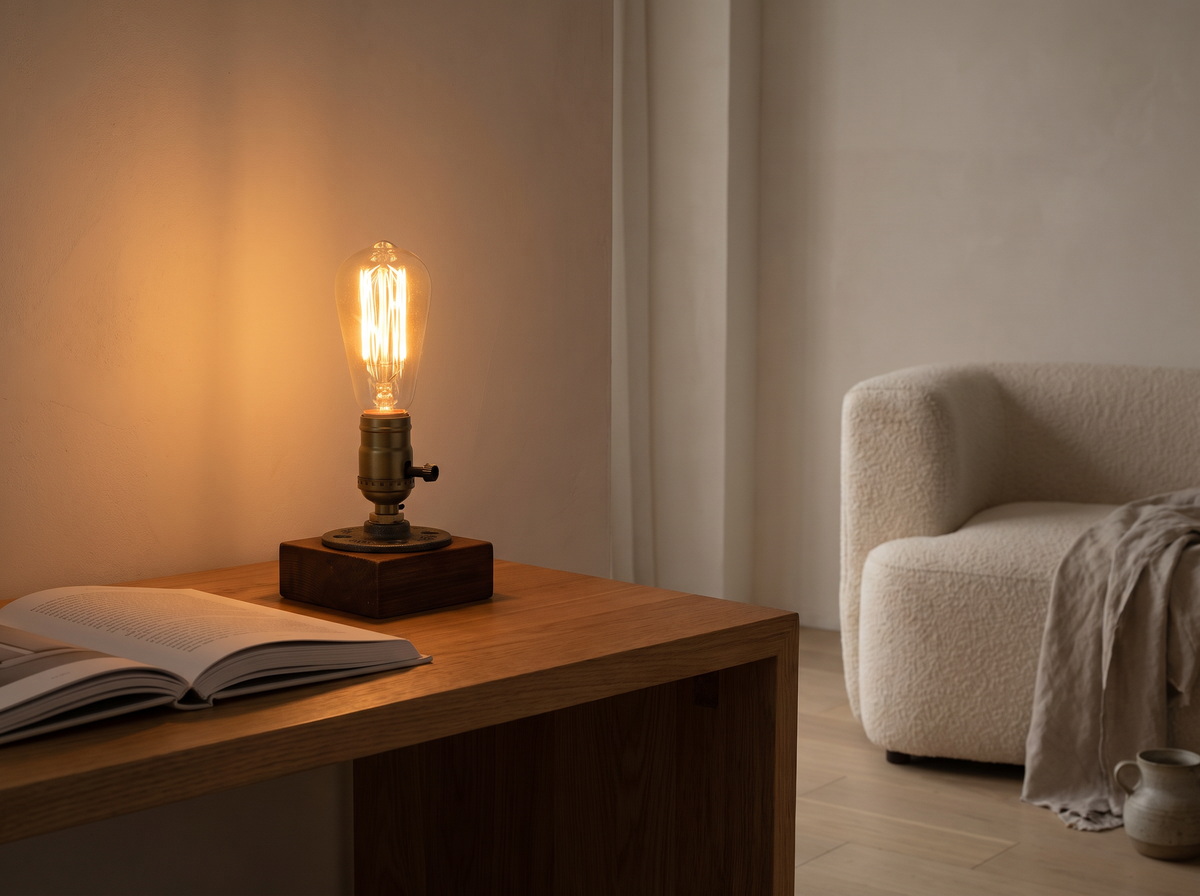 Brix Coffee Bar Lamp styled in a room
