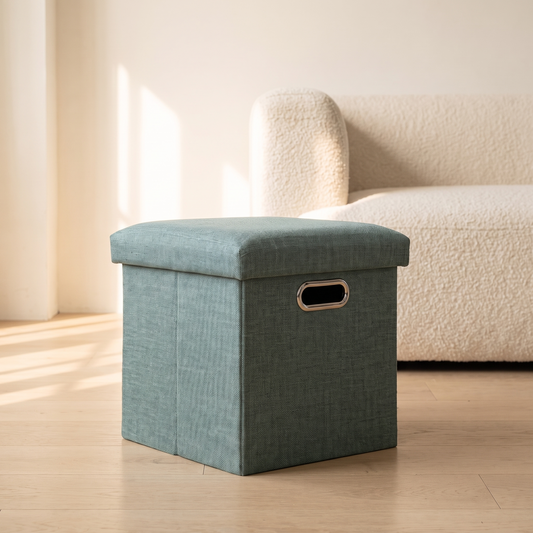Percy Storage Stool in a styled interior