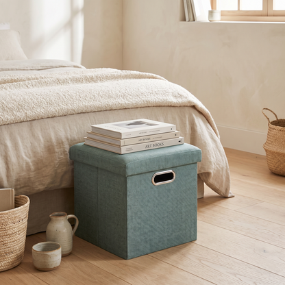 Percy Storage Stool in a styled interior
