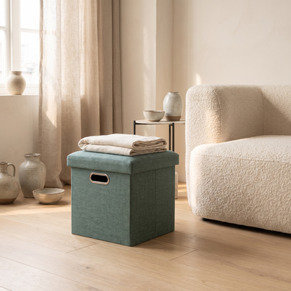 Percy Storage Stool in a styled interior