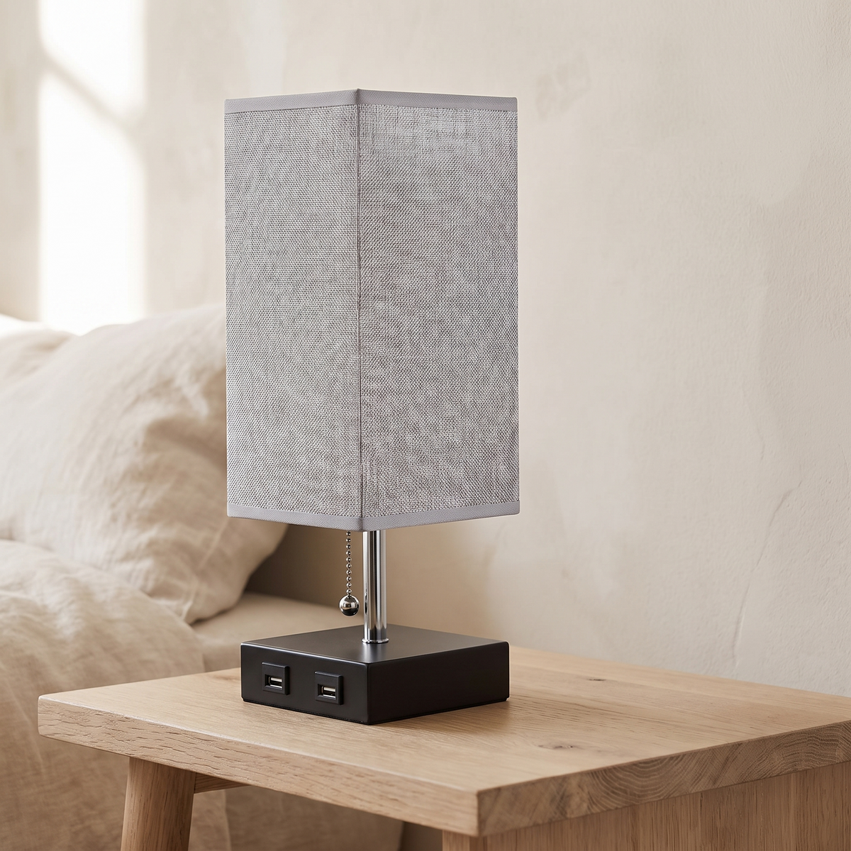Elowen Linen Table Lamp in a styled interior