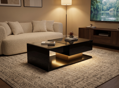 Onyx Glass LED Coffee Table: Sets The Mood After Dark