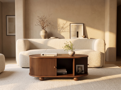 Hollis Fluted Coffee Table: Sized For Smaller Rooms