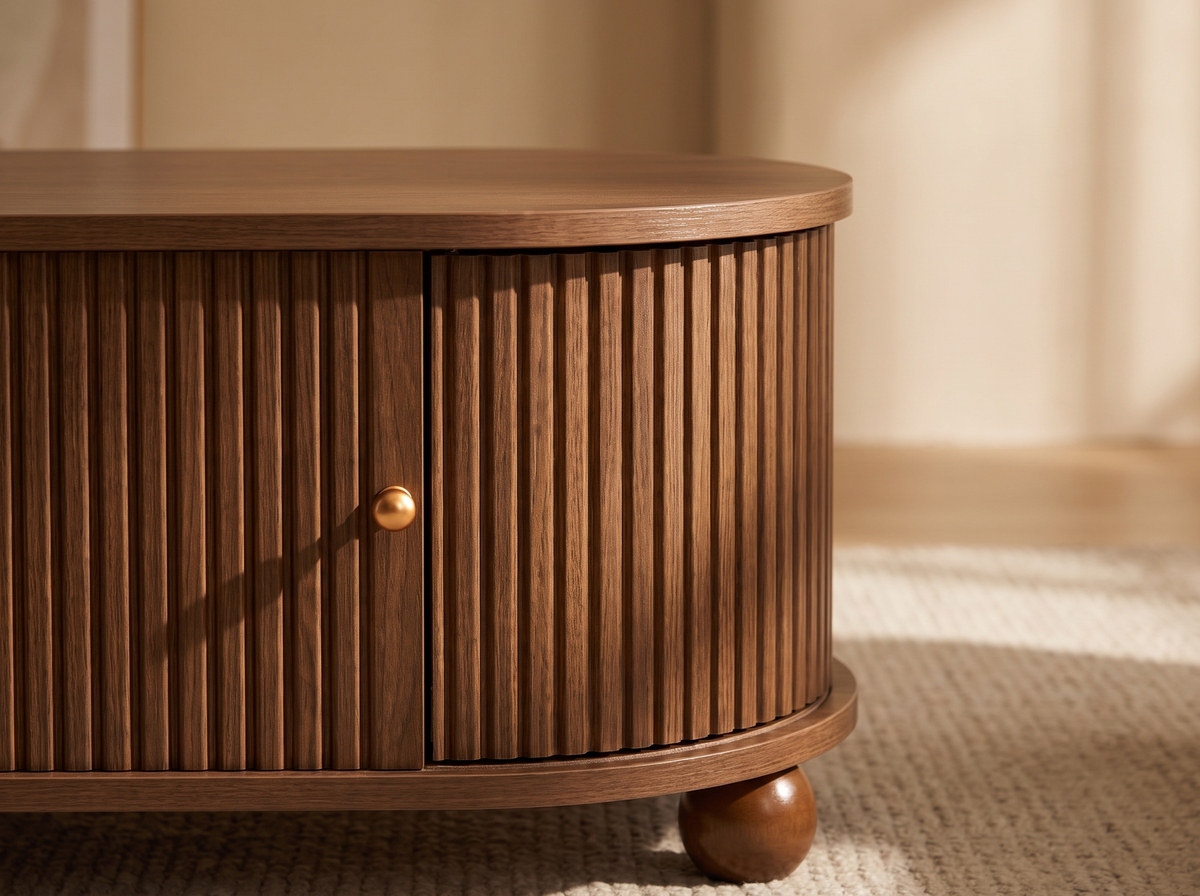 Hollis Fluted Coffee Table: Fluted Doors, Soft Details