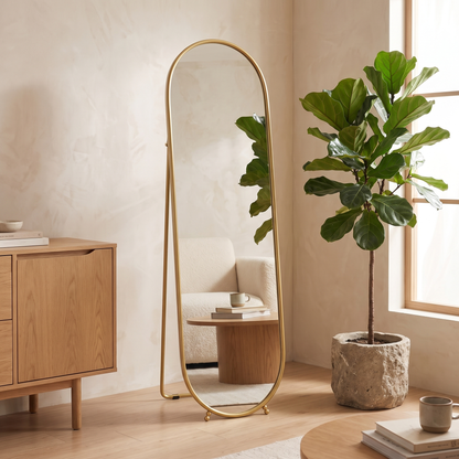 Celia oval mirror in a living room
